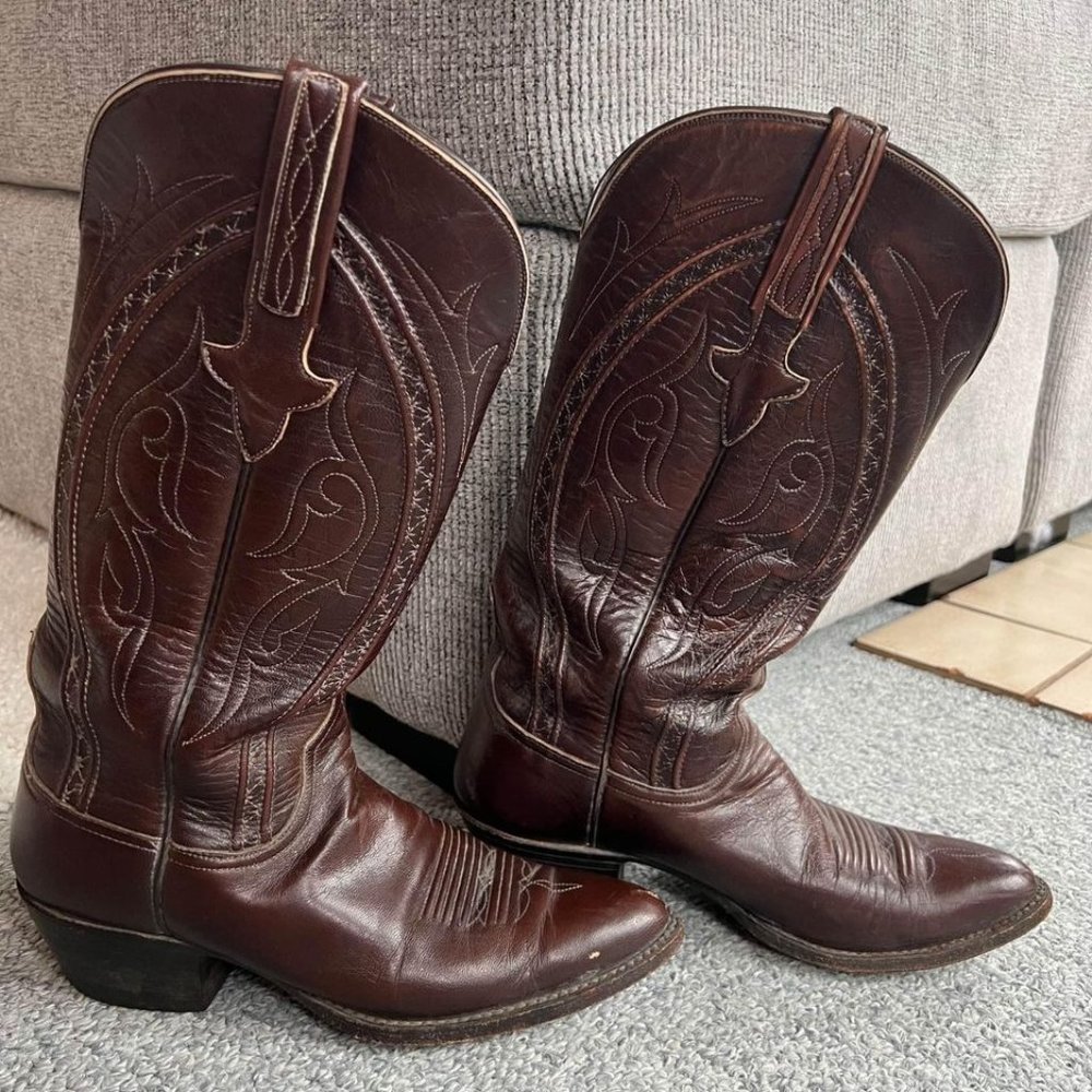 Lucchese - Vintage Women’s (Sz 7) Leather Shoes / Western Cowboy Cowgirl Boots - Picture 1 of 8